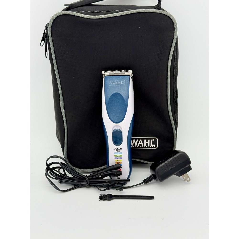 Wahl Color Pro Cordless Hair Clipper Model 9649 w/ Case Charger Brush Tested